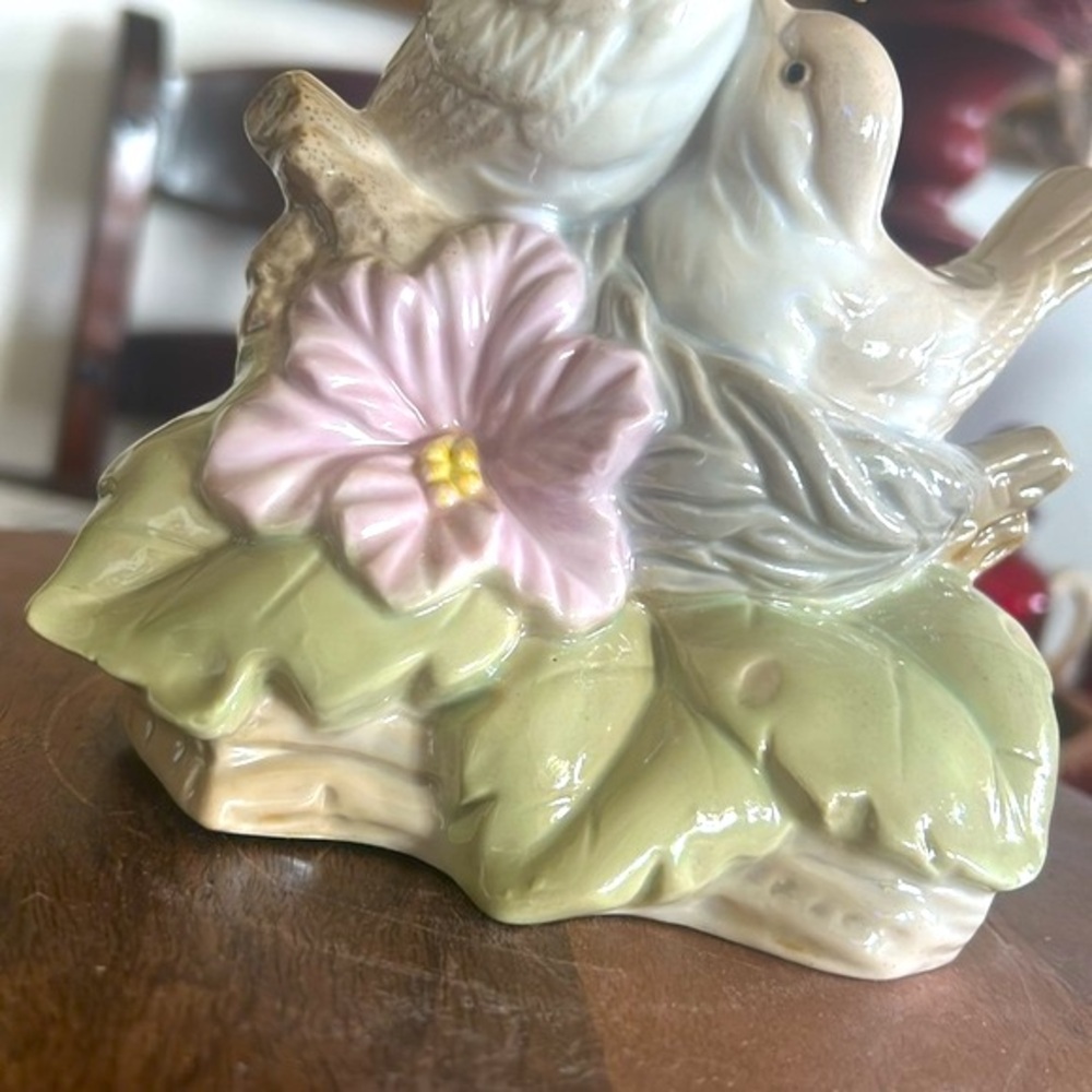 Vintage Lamp Porcelain Love Birds Figurine Nightlight Lamp Nursery - Picture 16 of 16